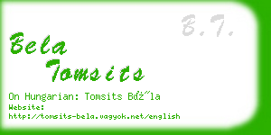 bela tomsits business card